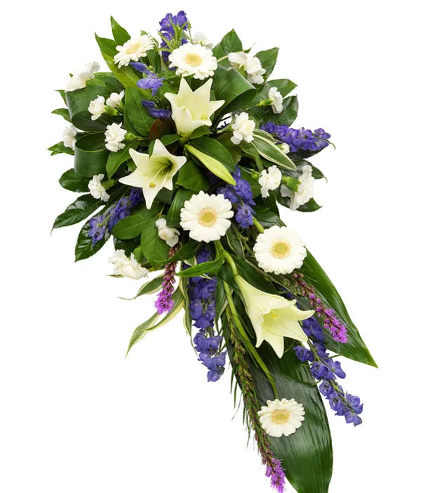 Purple & White Lily Spray ~ Medium